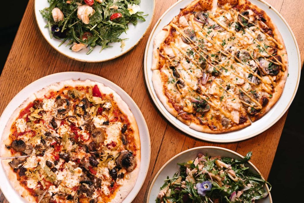 Pizza and Salad at 11 Inch Pizza