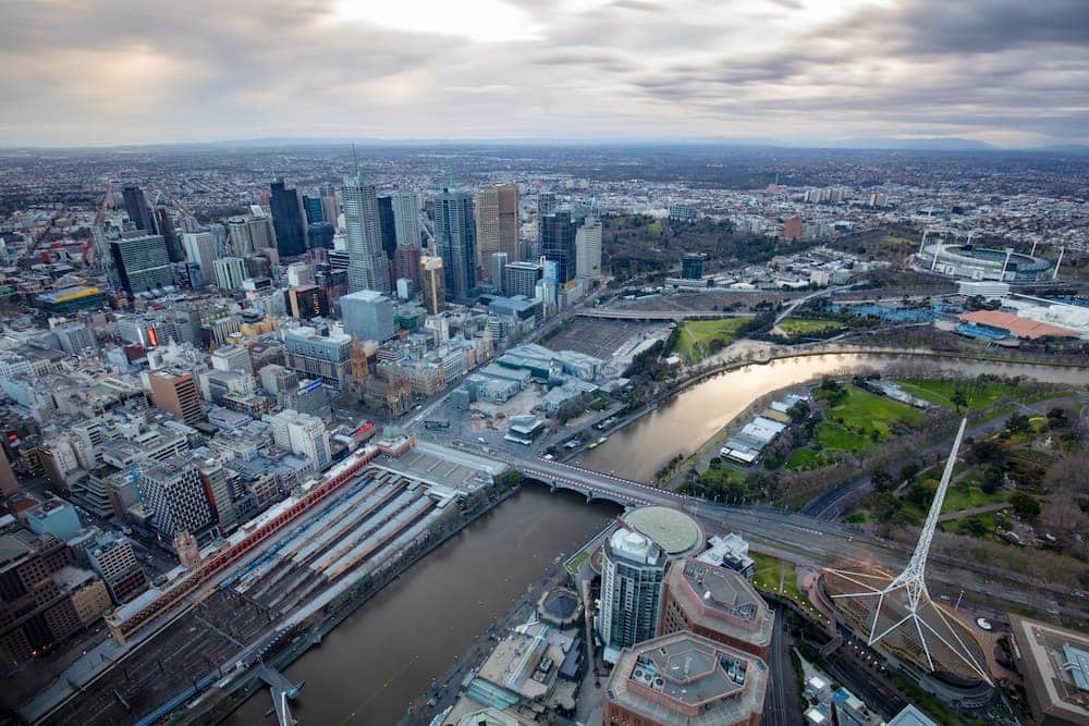 sunrise melbourne skyline 